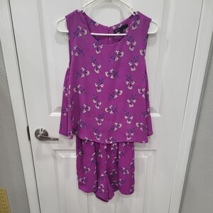 Womens Purple Floral Women's Romper size small